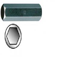 Ponteiras hexagonais de 40 mm com quadra hexagonal de 10 ou 12 mm