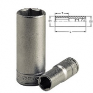 Chaves de caixa funda de 3/8'' 6 pontos, AF (SAE) DIN 3120/3124/ISO 2725
Cromo vanádio. Acabamento acetinado.