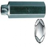 Ponteiras TX de 75 mm com quadra hexagonal de 10 ou 12 mm