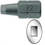 Ponteiras Rob. de 25 mm com quadra hexagonal de 1/4''