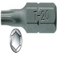 Ponteiras TX de 25 mm com quadra hexagonal de 1/4''