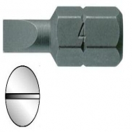 Ponteiras planas de 25 mm com quadra hexagonal de 1/4''