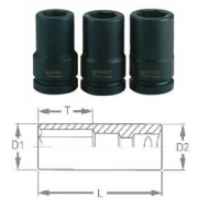 Chaves de caixa longas, métricas de impacto, quadra de 3/4'' 6 pontos