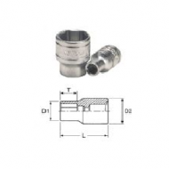 Chave de caixa regular métrica de 1/4'' 6 pontos, DIN 3120/3124/ISO 2725
Cromo vanádio. Acabamento acetinado.
