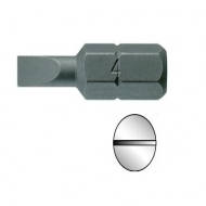 Ponteiras planas de 25 mm com quadra hexagonal de 1/4